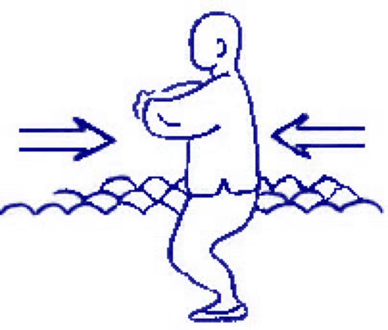 In all the exercises of YiQuan, the “disputing or contrary force” should be exhibited. The disputing force is an integral part of whole body movement.