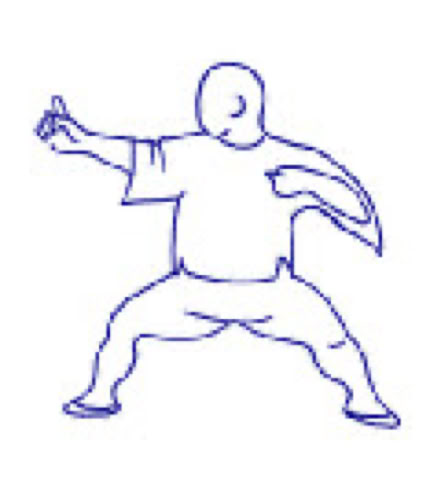 Drawing Hachidankin to the right posture
